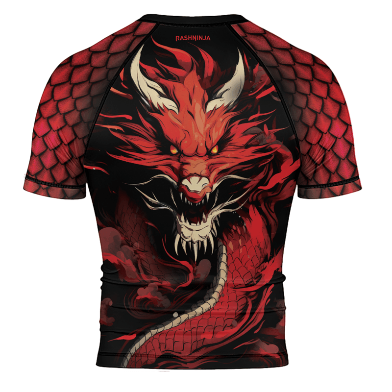 Rashninja Legendary Fire Dragon Men's Short Sleeve Rash Guard