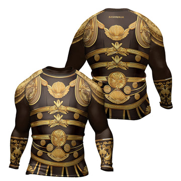 Rashninja Spartan Golden Armor Men's Long Sleeve Rash Guard
