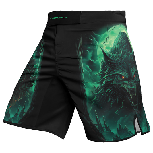 Rashninja Wild Snarling Wolf Men's Fight Shorts