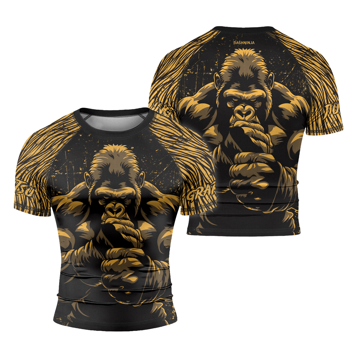 Rashninja Gorilla Jungle King Men's Short Sleeve Rash Guard