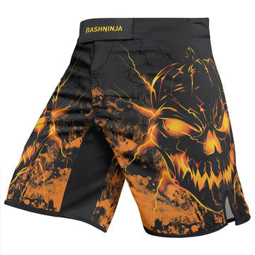 Rashninja Halloween Pumpkin Skull Men's Fight Shorts