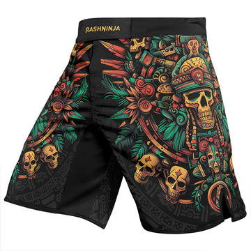 Rashninja Aztec Fire Dance Men's Fight Shorts