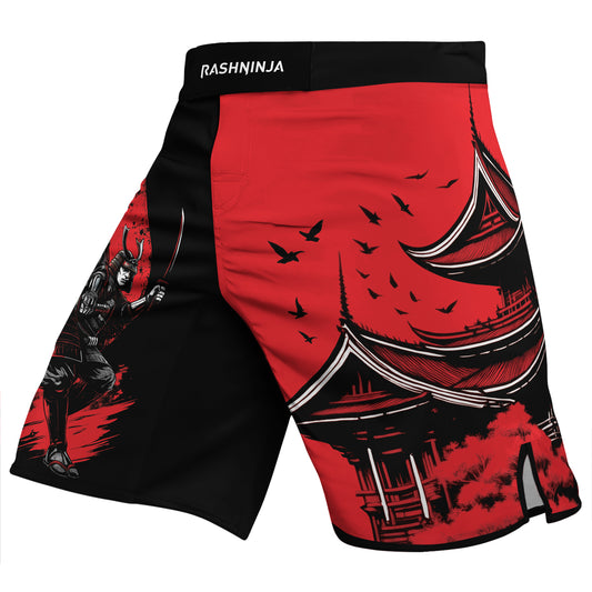 Rashninja Samurai Blood Moon Men's Fight Shorts