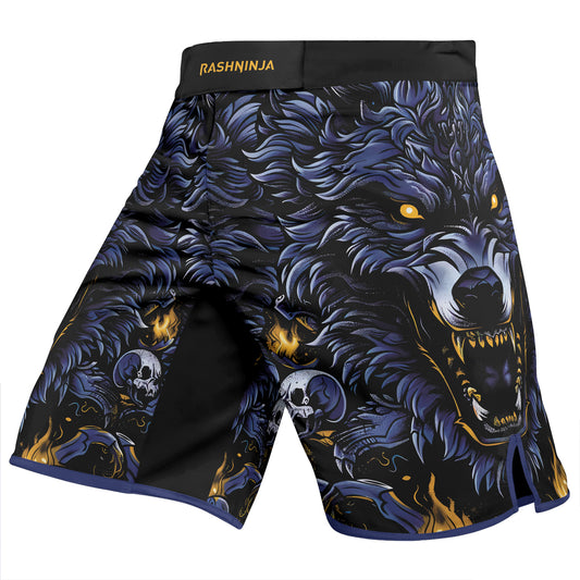 Rashninja Wolf Snow Hunt Men's Fight Shorts

