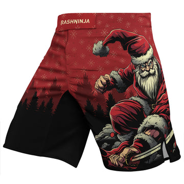 Rashninja Christmas Santa Grappler Men's Fight Shorts
