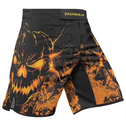 Rashninja Halloween Pumpkin Skull Men's Fight Shorts
