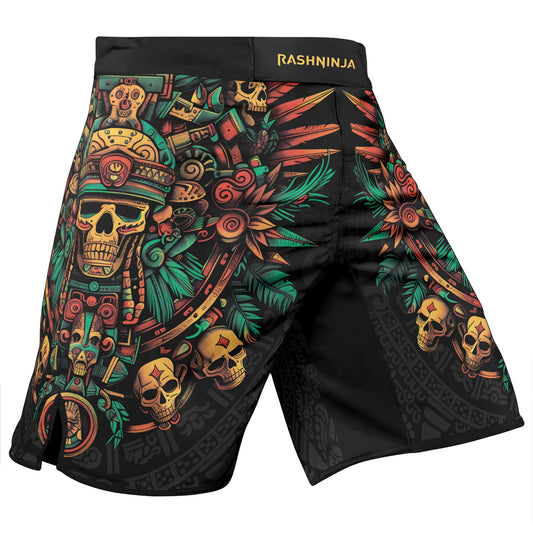 Rashninja Aztec Fire Dance Men's Fight Shorts