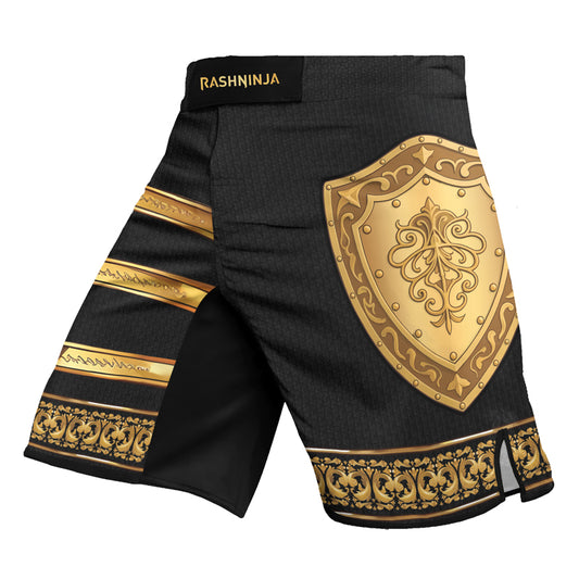 Rashninja Spartan Helmet Flames Men's Fight Shorts