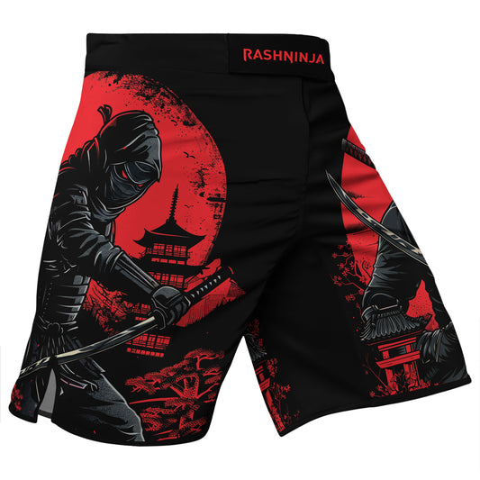 Rashninja Ninja Blood Moon Men's Fight Shorts