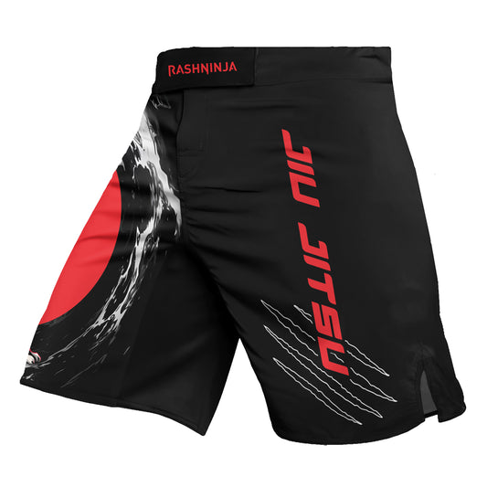 Rashninja Wolf Moon Howl Men's Fight Shorts