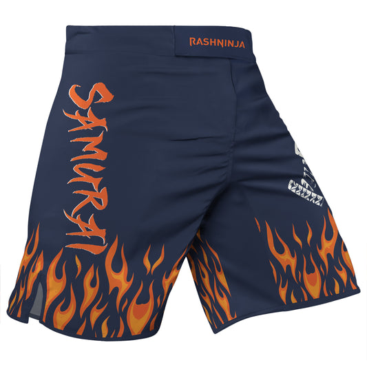 Rashninja Samurai Skull Blaze Men's Fight Shorts