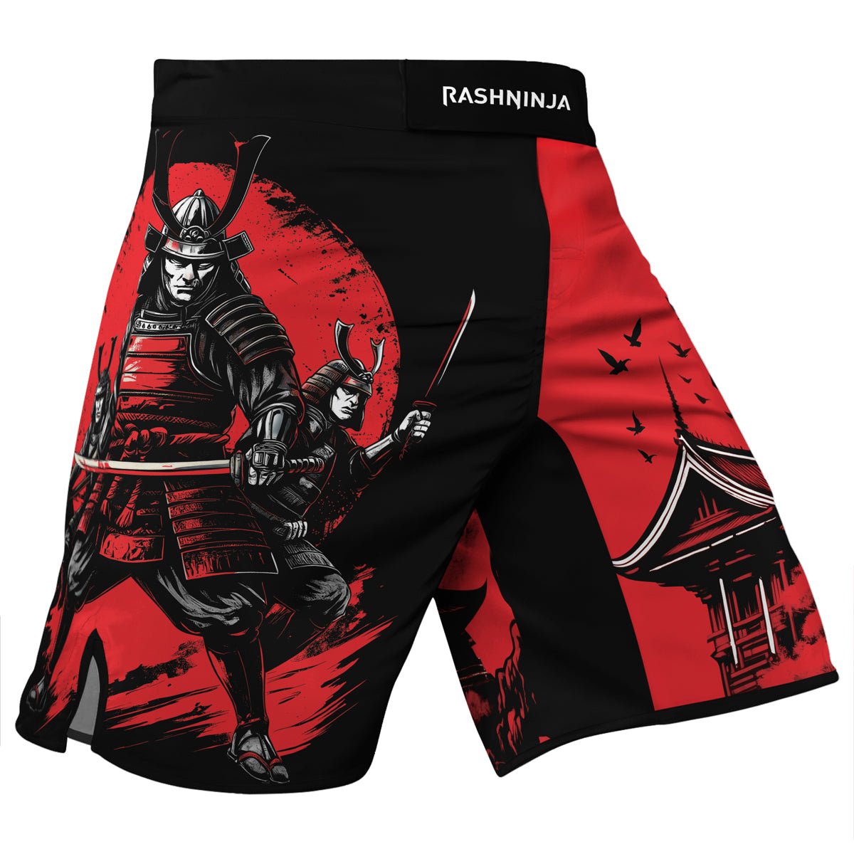 Rashninja Samurai Blood Moon Men's Fight Shorts