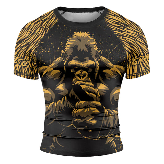 Rashninja Gorilla Jungle King Men's Short Sleeve Rash Guard
