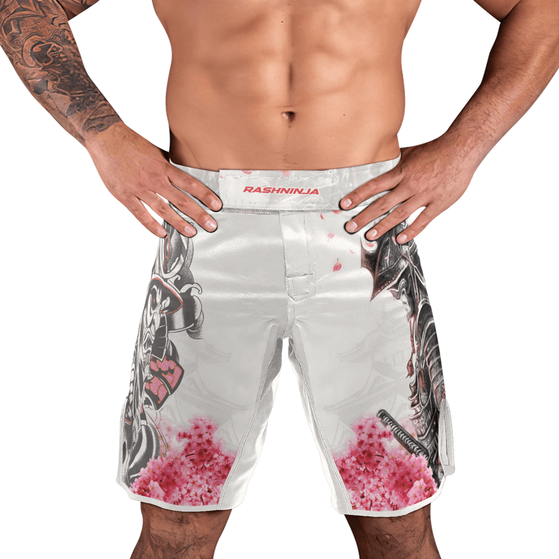 Rashninja Cherry Blossom Samurai Warrior Men's Fight Shorts - Rashninja LLC