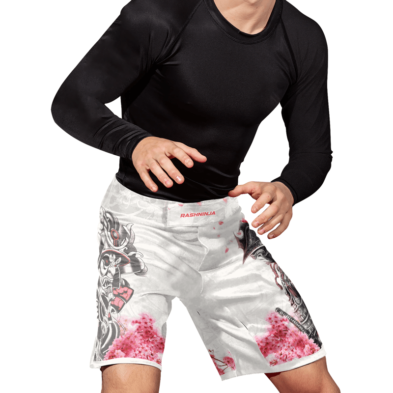 Rashninja Cherry Blossom Samurai Warrior Men's Fight Shorts