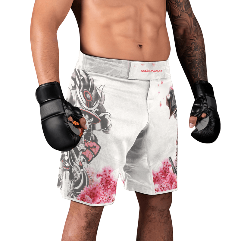 Rashninja Cherry Blossom Samurai Warrior Men's Fight Shorts