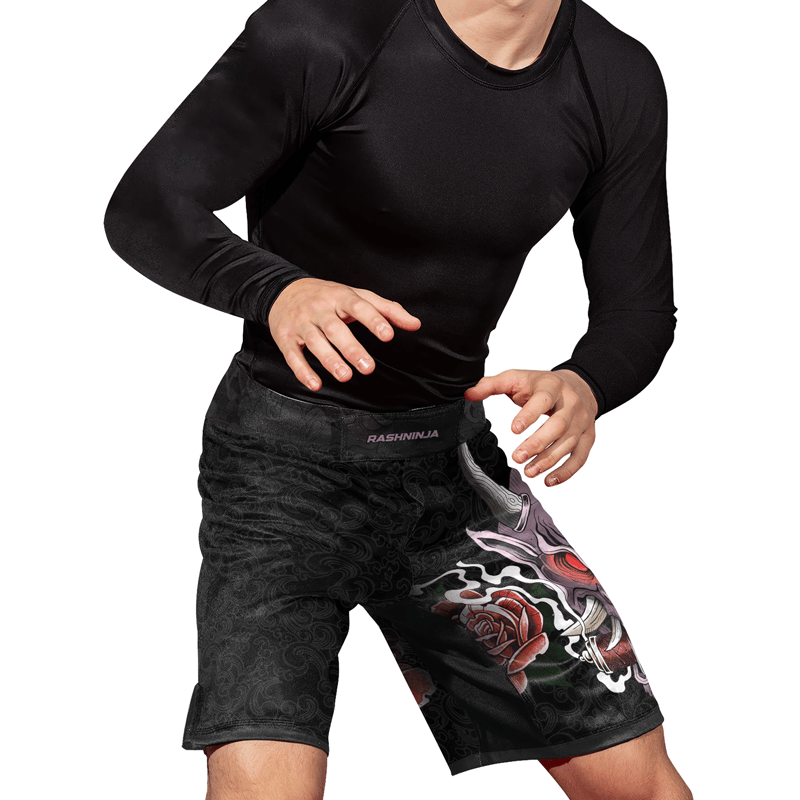 Rashninja Oni's Strength Men's Fight Shorts - Rashninja LLC