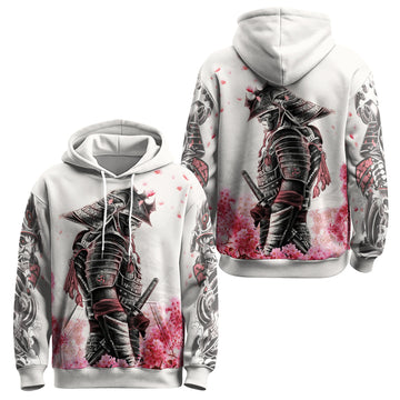 Rashninja Cherry Blossom Samurai Warrior AOP Hoodie | Samurai Hoodie