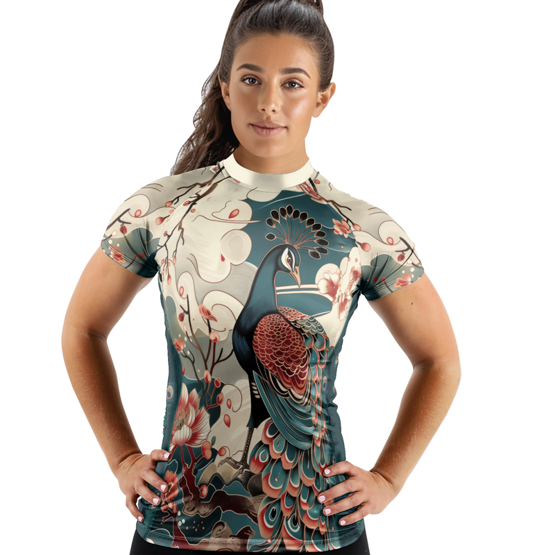Rashninja Japanese Peacock Women's Short Sleeve Rash Guard | Fightwear