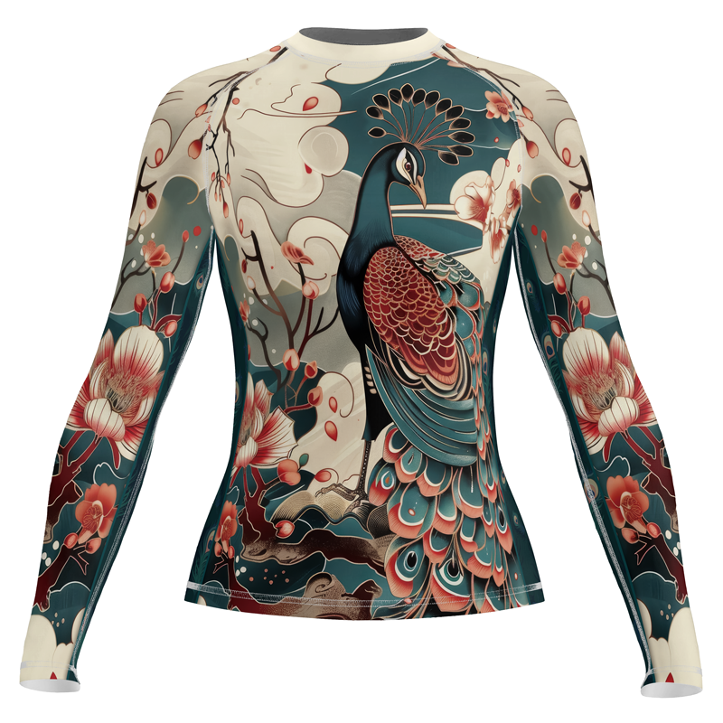 Rashninja Japanese Peacock Women's Long Sleeve Rash Guard