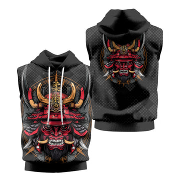 Rashninja Demon's Wrath Sleeveless Hoodie | Sleeveless Gym Hoodie