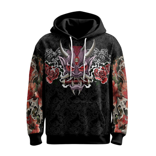 Rashninja Oni's Strength AOP Hoodie | Japanese Samurai Style Hoodie