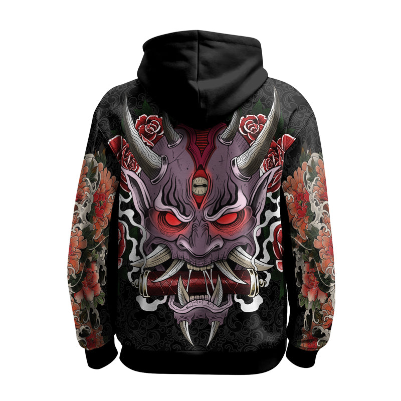 Rashninja Oni's Strength AOP Hoodie | Japanese Samurai Style Hoodie