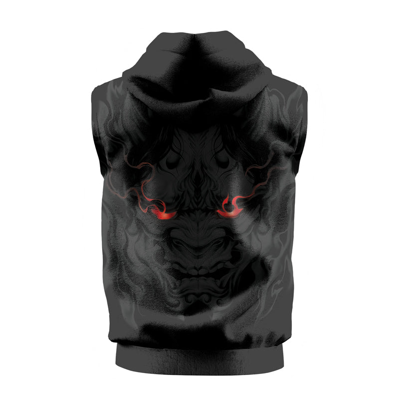 Rashninja Fire Eye Oni Sleeveless Hoodie | Muay Thai Sleeveless Hoodie