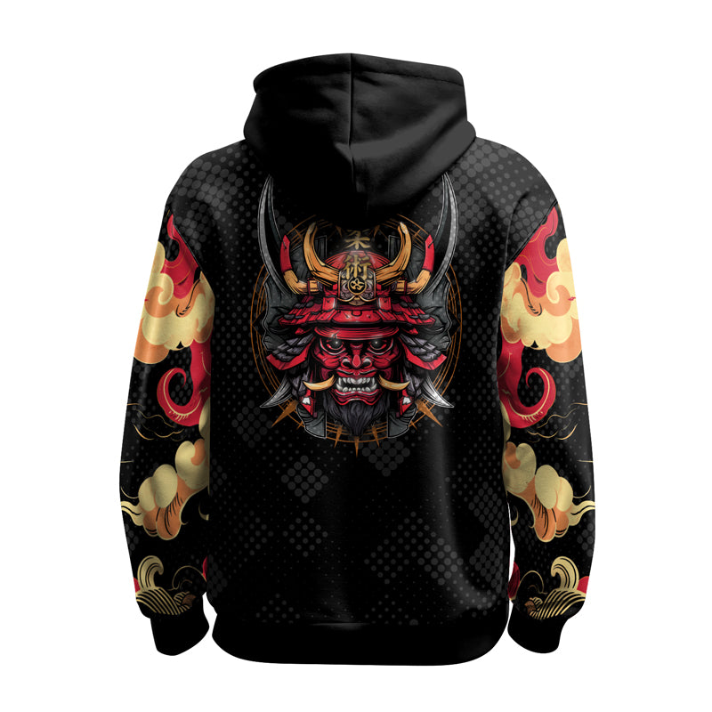 Rashninja Demon's Wrath AOP Hoodie | Japanese Samurai Hoodie