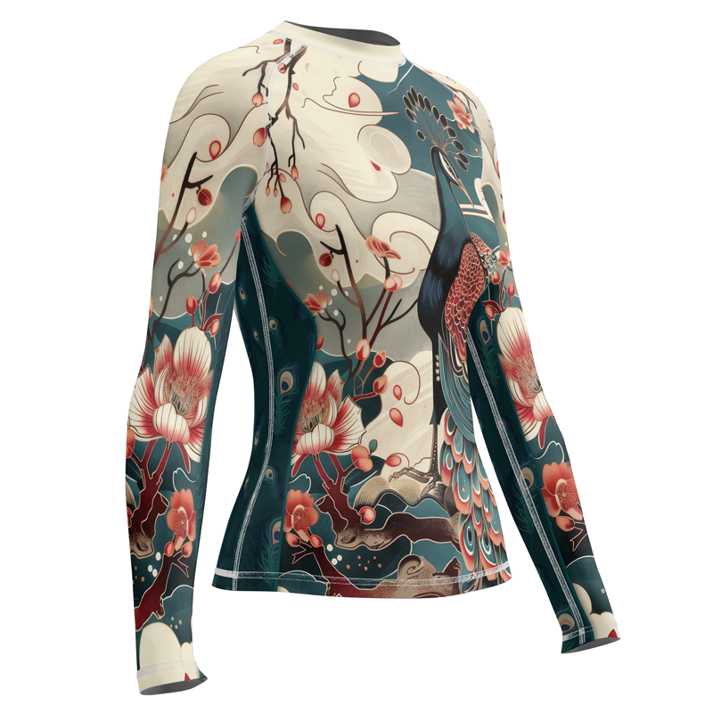 Rashninja Japanese Peacock Women's Long Sleeve Rash Guard