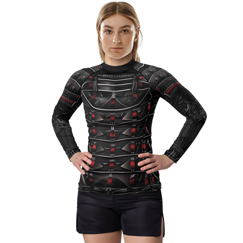 Road Rash Armor Rashninja Samurai Iron Armor Women's Long Sleeve Rash Guard