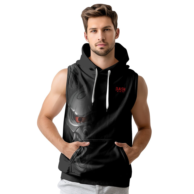 Rashninja Fire Eye Oni Sleeveless Hoodie | Muay Thai Sleeveless Hoodie