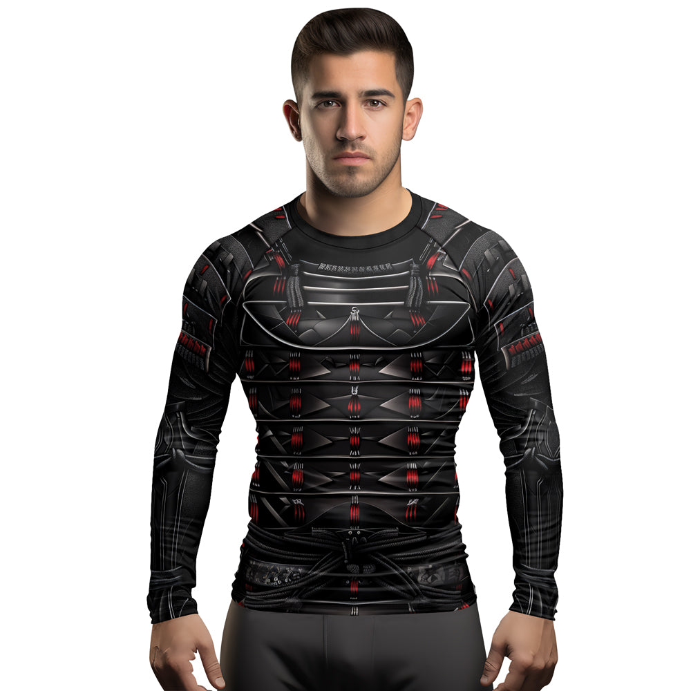 Road Rash Armor Rashninja Samurai Iron Armor Men's Long Sleeve Rash Guard