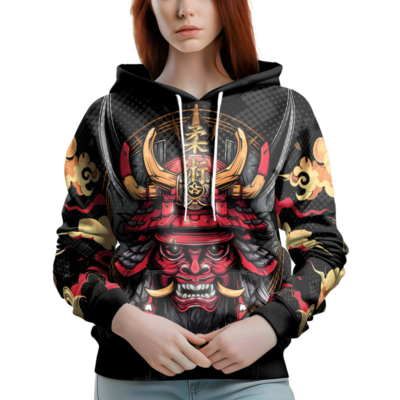 Rashninja Demon's Wrath AOP Hoodie | Japanese Samurai Hoodie