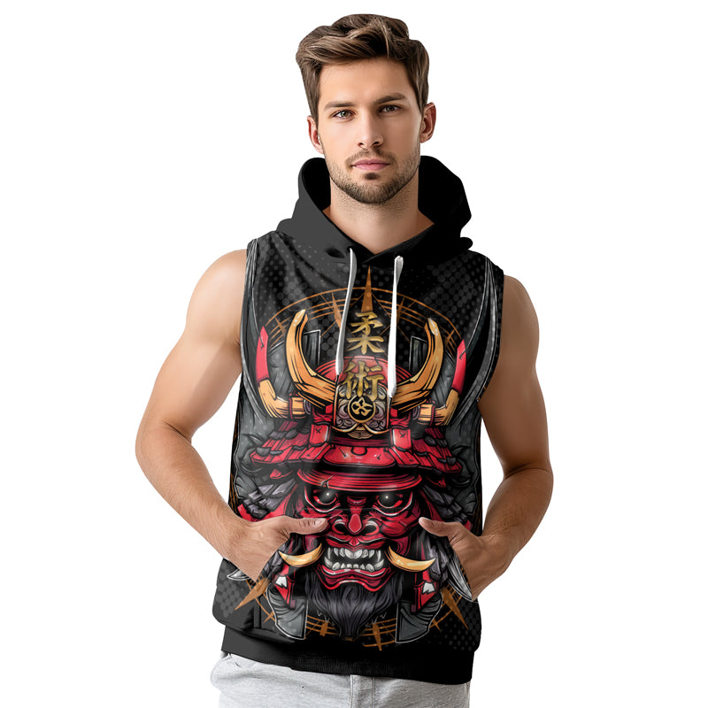 Rashninja Demon's Wrath Sleeveless Hoodie | Sleeveless Gym Hoodie