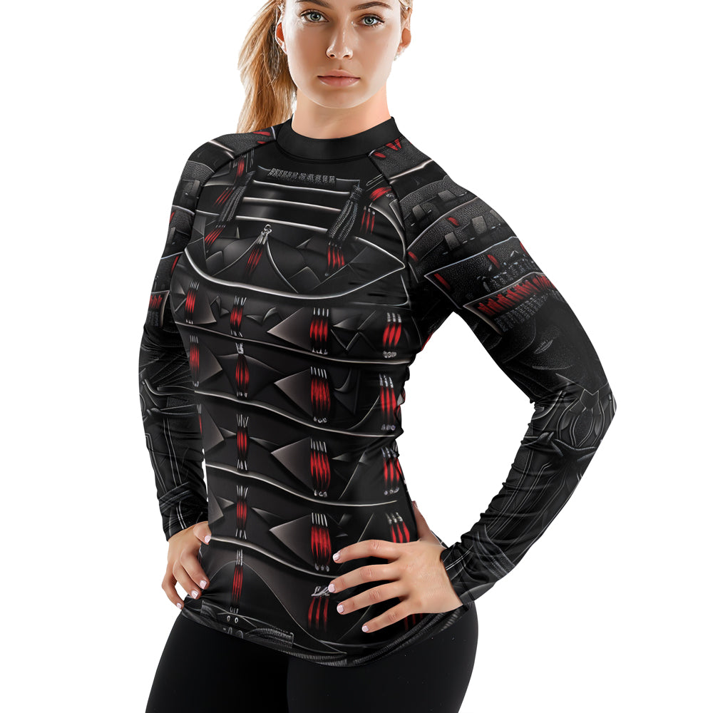 Road Rash Armor Rashninja Samurai Iron Armor Women's Long Sleeve Rash Guard