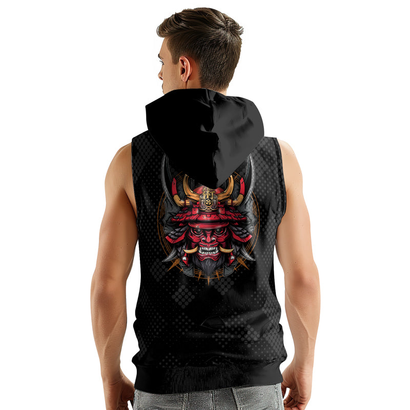 Rashninja Demon's Wrath Sleeveless Hoodie | Sleeveless Gym Hoodie