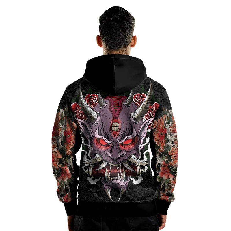 Rashninja Oni's Strength AOP Hoodie | Japanese Samurai Style Hoodie