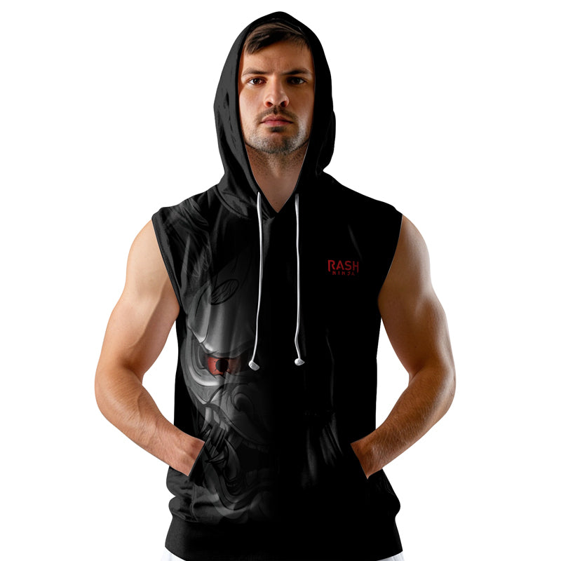 Rashninja Fire Eye Oni Sleeveless Hoodie | Muay Thai Sleeveless Hoodie