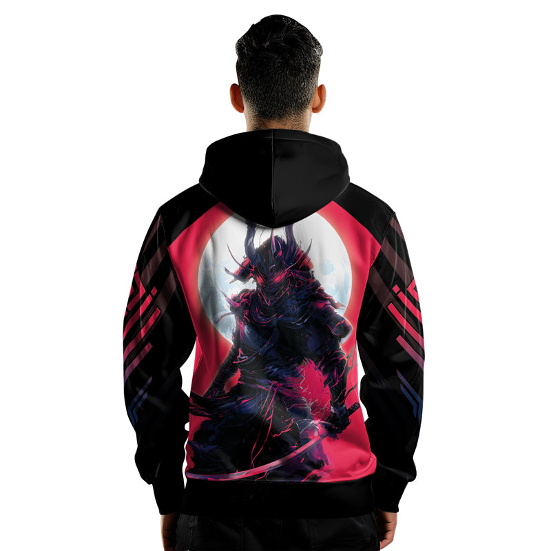 Rashninja Embracing Cyber Oni AOP Hoodie | Japanese Samurai Hoodie