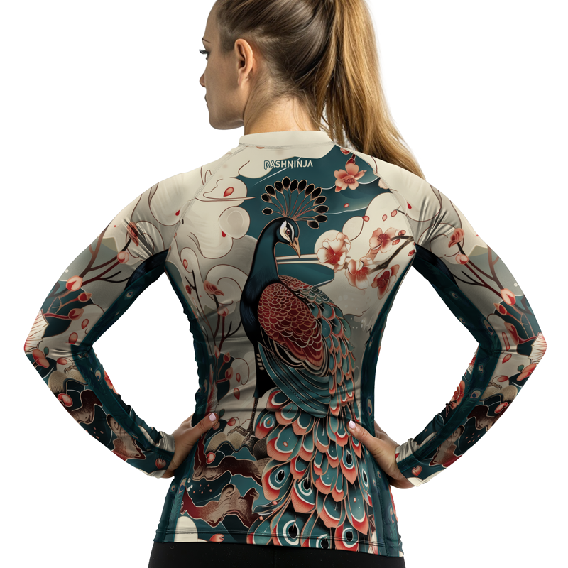 Rashninja Japanese Peacock Women's Long Sleeve Rash Guard