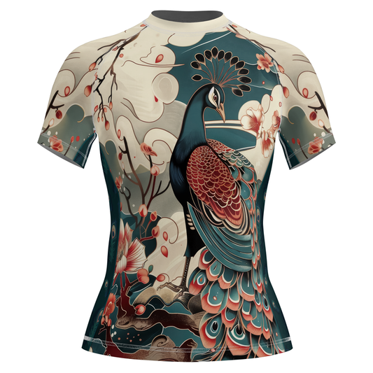 Rashninja Japanese Peacock Women's Short Sleeve Rash Guard