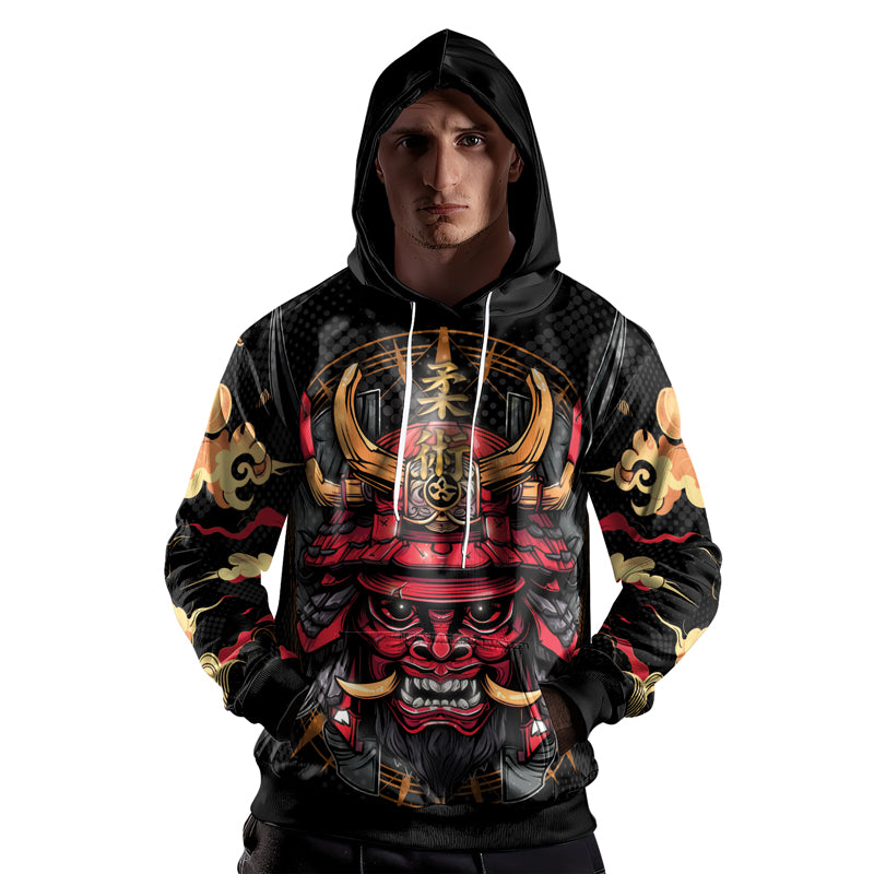 Rashninja Demon's Wrath AOP Hoodie | Japanese Samurai Hoodie