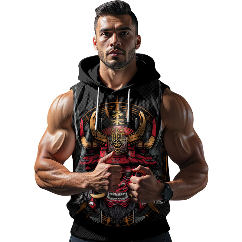 Rashninja Demon's Wrath Sleeveless Hoodie | Sleeveless Gym Hoodie