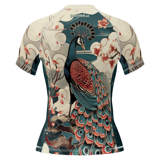 Rashninja Japanese Peacock Women's Short Sleeve Rash Guard