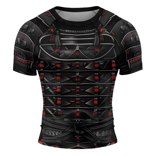 Rashninja Samurai Iron Armor Men's Short Sleeve Rash Guard