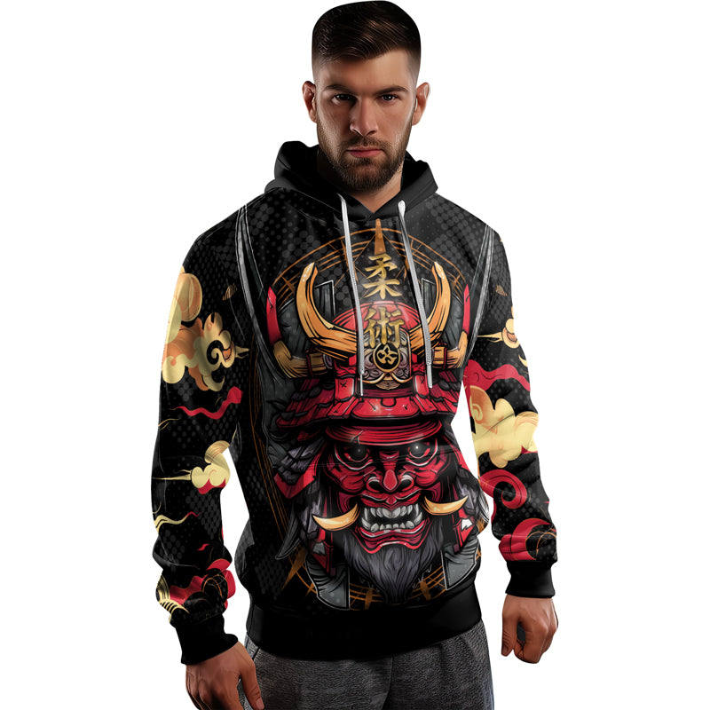 Rashninja Demon's Wrath AOP Hoodie | Japanese Samurai Hoodie