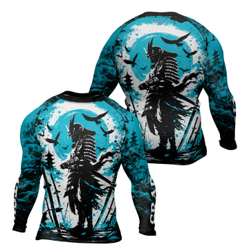 Rashninja Samurai Skull Warrior Men's Long Sleeve Rash Guard