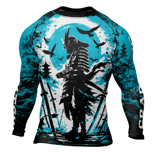Rashninja Samurai Skull Warrior Men's Long Sleeve Rash Guard