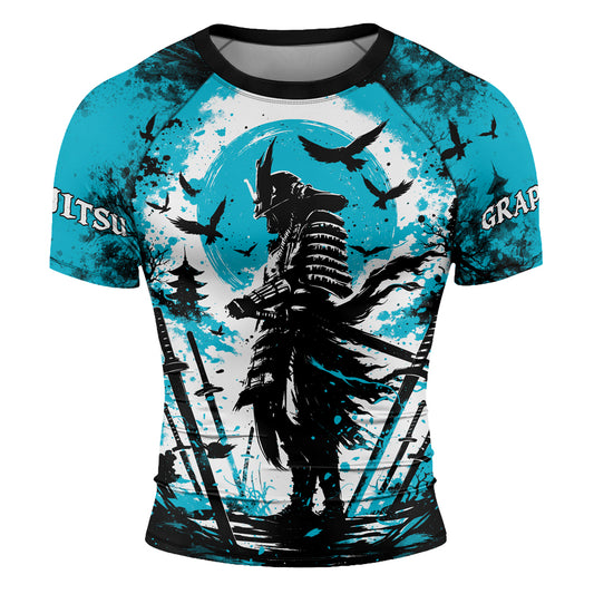 Rashninja Samurai Skull Warrior Men's Short Sleeve Rash Guard